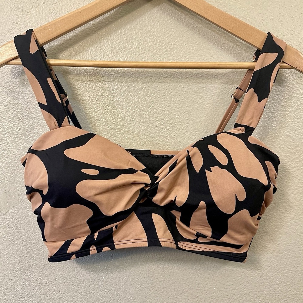 Sofia Vergara ? Brown & Black Bikini Swim Top Key Hole Detail Size S/M - READ